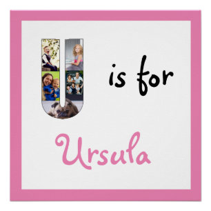 U est pour Name Pink Photo Poster