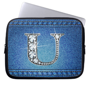 U Faux "Diamond" Denim Stitch Sac électronique