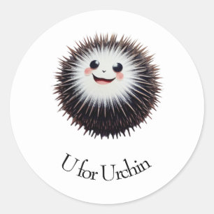 U for Urchin Classic Round Sticker