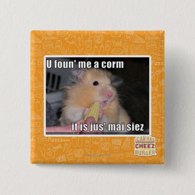U found me a corn 2 inch square button (Front)