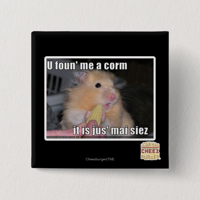 U found me a corn 2 inch square button (Front)