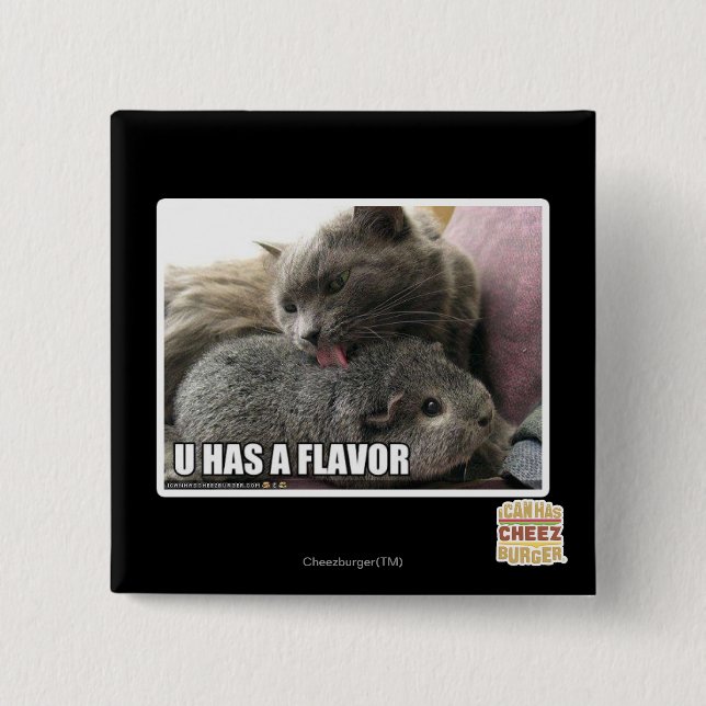 U HAS A FLAVOR 2 INCH SQUARE BUTTON (Front)