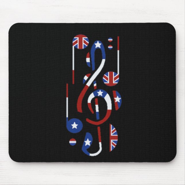 U.K. & USA Music Notes Mouse Pad (Front)