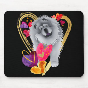 U MAKE MY HEART GO BLING - Blue Chow mousepad