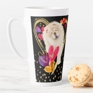 U MAKE MY HEART GO BLING - Cream Chow latte mug