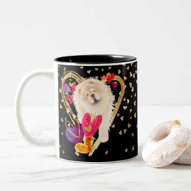 U MAKE MY HEART GO BLING - Cream Chow mug (With Donut)