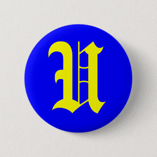 U - OLD ENGLISH 2 INCH ROUND BUTTON