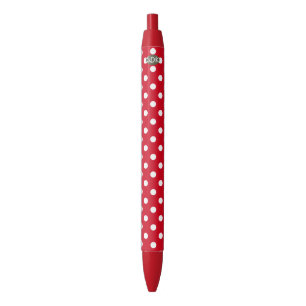 U pick Background Colour Polka Dots White Black Ink Pen