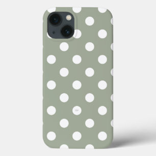 U pick Background Colour Polka Dots White iPhone 13 Case
