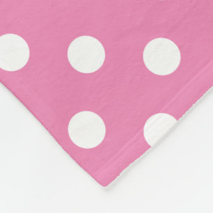 U pick Background Colour Polka Dots White Fleece Blanket