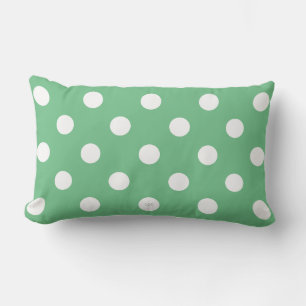U pick Background Colour Polka Dots White Lumbar Pillow