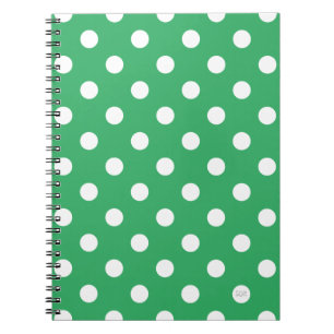 U pick Background Colour Polka Dots White Notebook