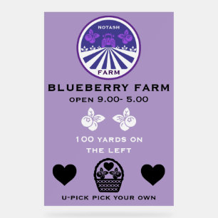 U-Pick Blueberry Farm Promotion Acrylic Sign