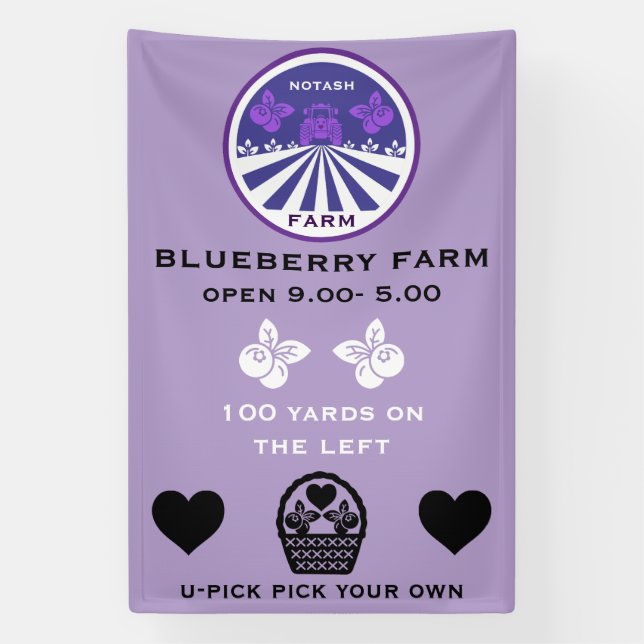 U-Pick Blueberry Farm Promotion Banner (Vertical)