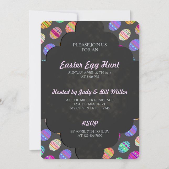 U-pick Colour/ Bedazzled Eggs Blackboard Chalk Invitation (Front)