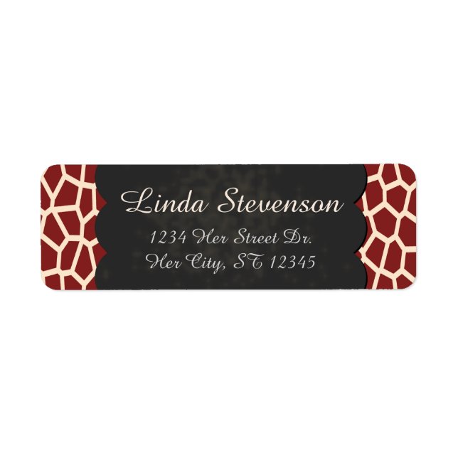U pick Colour/ Brown Giraffe Print Blackboard Chal (Front)