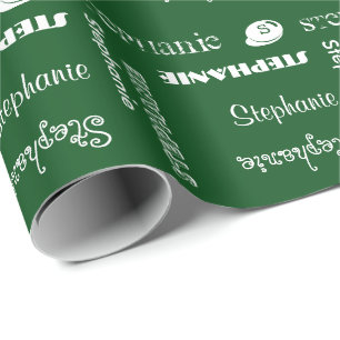 U Pick Colour/ Chalk White Personalized with Name Wrapping Paper