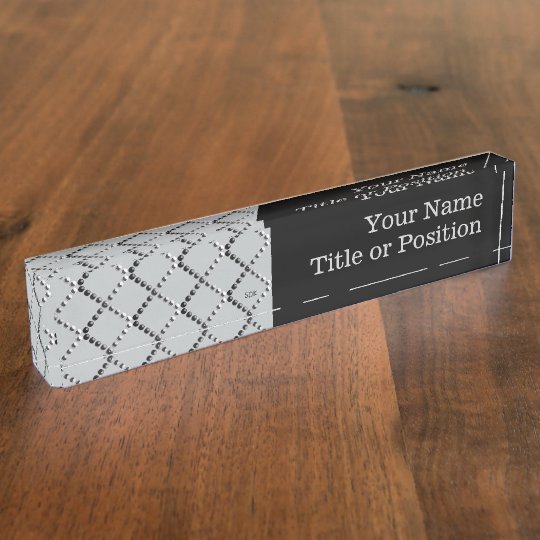 U pick Colour/ Criss Crossing Chrome Metal St Desk Nameplate