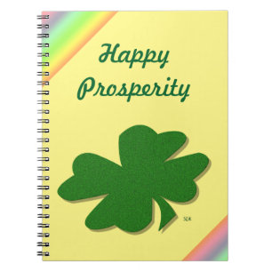 U-pick Colour/ Green Good Luck Irish 4 Leaf Clover Notebook