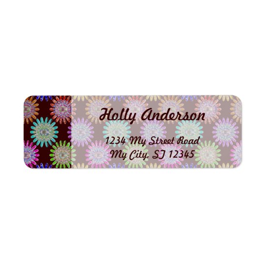 U pick Colour/ Hand Blown Glass Crystal Flowers Return Address Label
