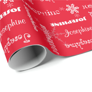 U Pick Colour/ Personalized White Snowflakes Wrapping Paper