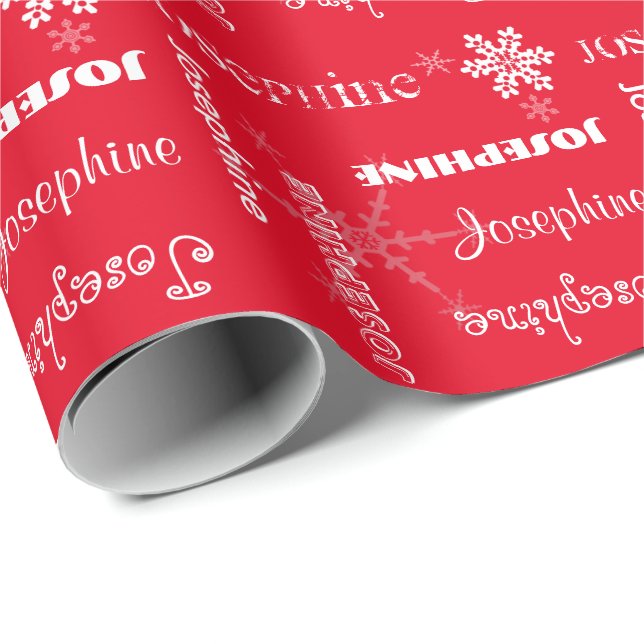 U Pick Colour/ Personalized White Snowflakes Wrapping Paper (Roll Corner)