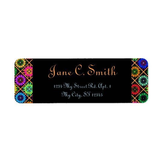 U Pick Colour/ Radiant Scrapbook Flowers on Return Address Label