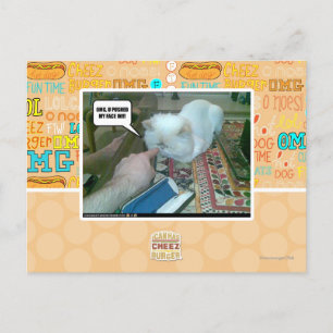 U pushed my face in! postcard