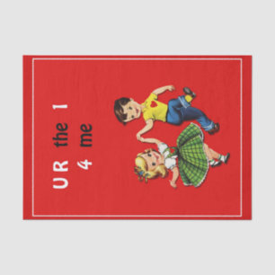 U R the 1 4 me Valentine's Day  Tissue Paper