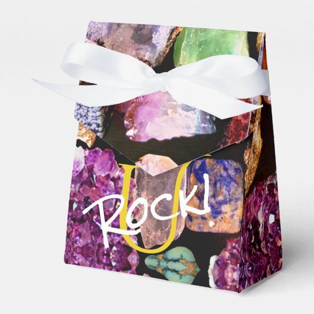 U Rock! Colourful Gemstone Favour Box Personalized (Front Side)