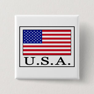 U.S.A. 2 INCH SQUARE BUTTON