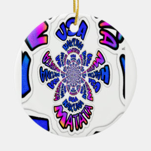 U.S.A beautiful amazing text quote design Ceramic Ornament