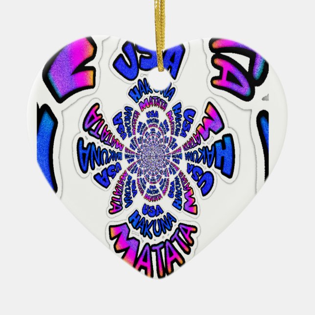 U.S.A beautiful amazing text quote design Ceramic Ornament (Front)