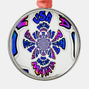 U.S.A beautiful amazing text quote design Metal Ornament