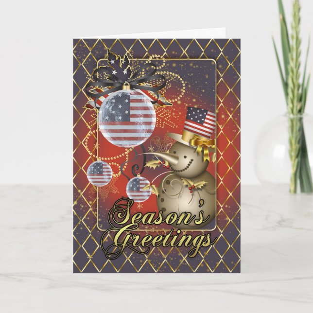 U.S.A. Carte de Noël patriotique - Greeti de la (Devant)