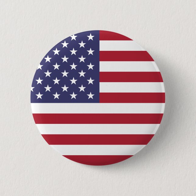 U.S.A. Flag 2 Inch Round Button (Front)
