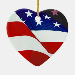 U.S.A. Flag Ceramic Ornament