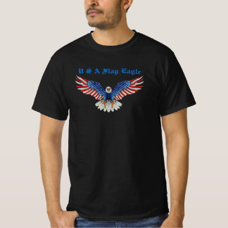U S A Flag Eagle Bird Flying Art Print Design T-Shirt