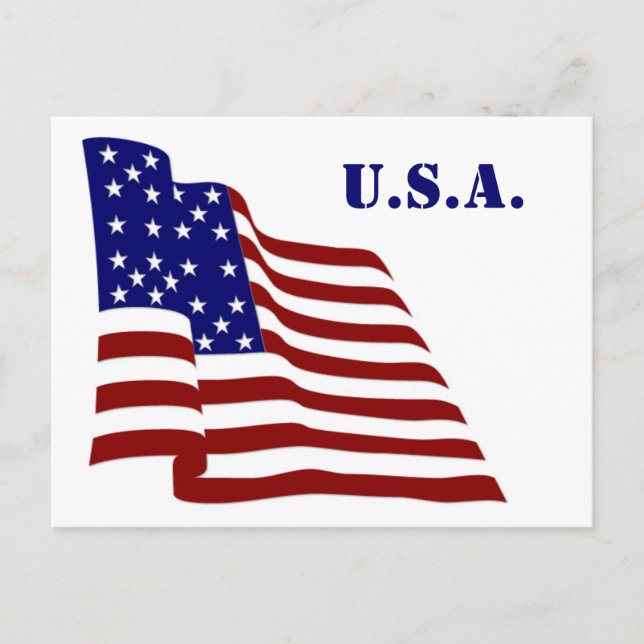 U.S.A. Flag Postcard (Front)