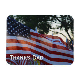 U.S.A Memorial Day Flags Waving in Wind Magnet