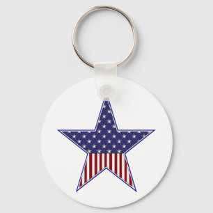 U.S.A. Patriotic Flag Design Keychain