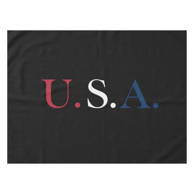 U.S.A. Red White And Blue Lettering Design  Tablecloth (Front (Horizontal))