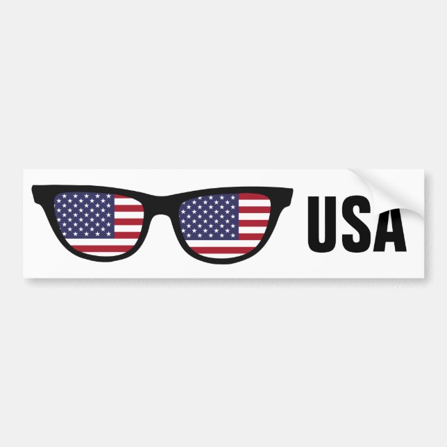 U. S. A. Shades custom text & colour bumpersticker Bumper Sticker (Front)