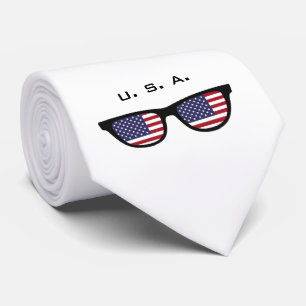 U. S. A. Shades custom text & colour tie