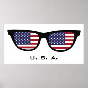 U. S. A. Shades texte personnalisé et affiche coul