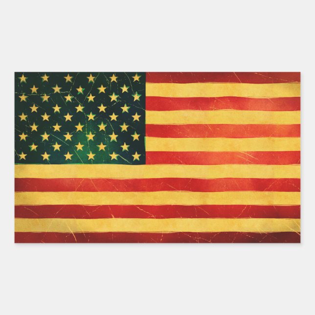 U.S.A. Vintage Style Flag Stickers (Front)