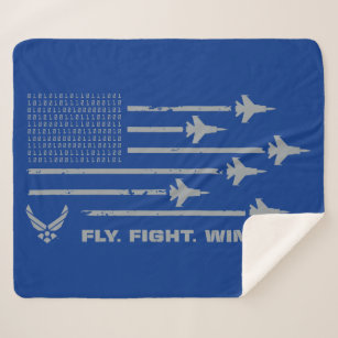 U.S. Air Force   Fly. Fight. Win - Grey Sherpa Blanket