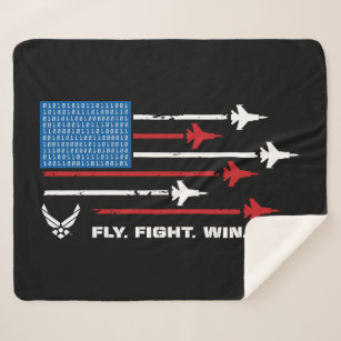 U.S. Air Force   Fly. Fight. Win - Red & Blue Sherpa Blanket