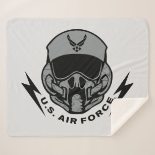 U.S. Air Force   Grey Helmet Sherpa Blanket