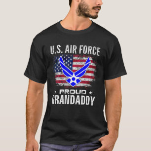 U.S Air Force Proud Grandaddy With American Flag V T-Shirt